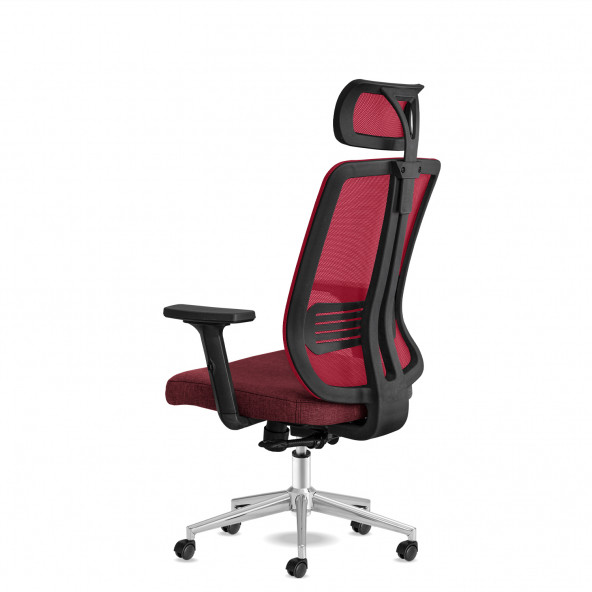 Calitte Yönetici Çalışma Koltuğu - Spark Başlıklı - Kırmızı Krom - 4