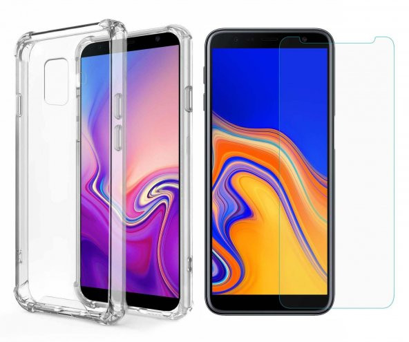 Samsung Galaxy J6 Plus Kılıf Korumalı Antişok Silikon + Nano Cam