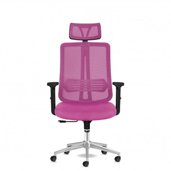 Calitte Yönetici Çalışma Koltuğu - Spark Başlıklı - Pembe Krom - 2