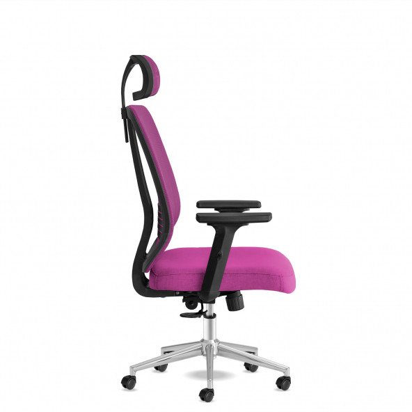 Calitte Yönetici Çalışma Koltuğu - Spark Başlıklı - Pembe Krom - 3