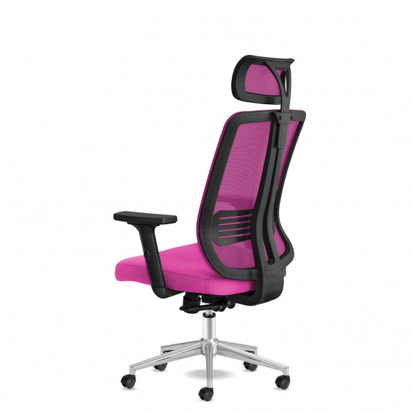 Calitte Yönetici Çalışma Koltuğu - Spark Başlıklı - Pembe Krom - 4