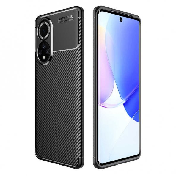 Huawei Honor 50 Kılıf Silikon Negro Karbon Desen