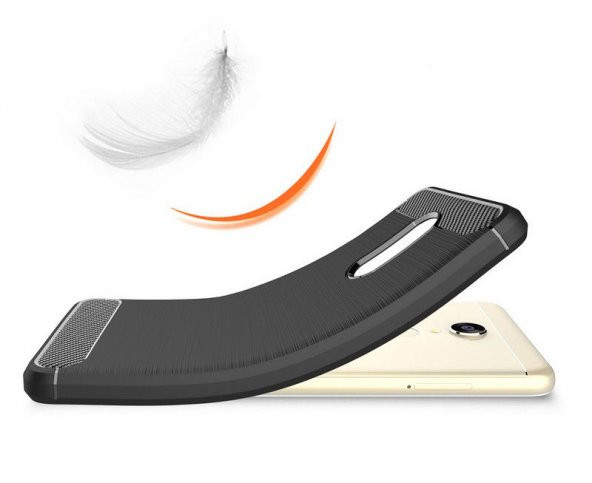 Xiaomi Redmi 5 PLUS Kılıf Antişok Karbon Silikon Kapak Kılıf + Cam - 5