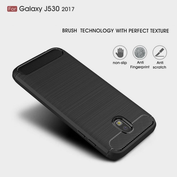 Samsung Galaxy J3 Pro Kılıf Zore Karbon Fiber Silikon Kapak + Nano Cam - 7