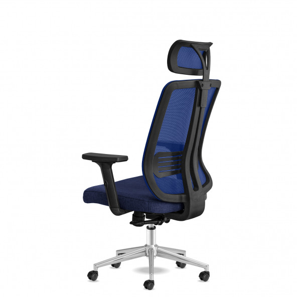 Calitte Yönetici Çalışma Koltuğu - Spark Başlıklı - Lacivert Krom - 4