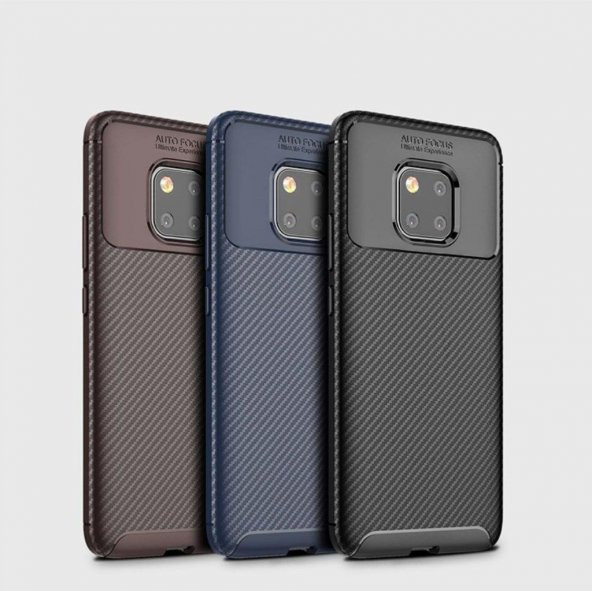 Huawei Mate 20 Pro Kılıf Antişok Karbon Silikon + Tam Kapatan Esnek Ekran Koruma - 2