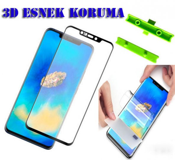 Huawei Mate 20 Pro Kılıf Antişok Karbon Silikon + Tam Kapatan Esnek Ekran Koruma - 8