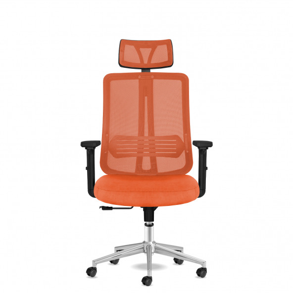 Calitte Yönetici Çalışma Koltuğu - Spark Başlıklı - Turuncu Krom - 2