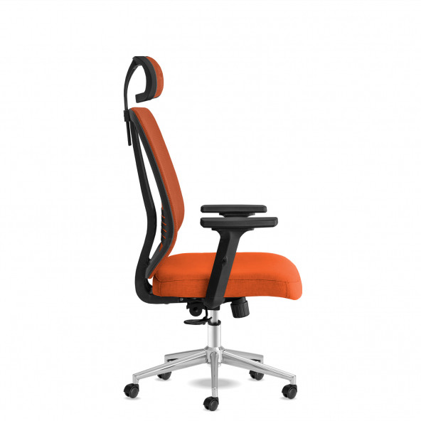 Calitte Yönetici Çalışma Koltuğu - Spark Başlıklı - Turuncu Krom - 3