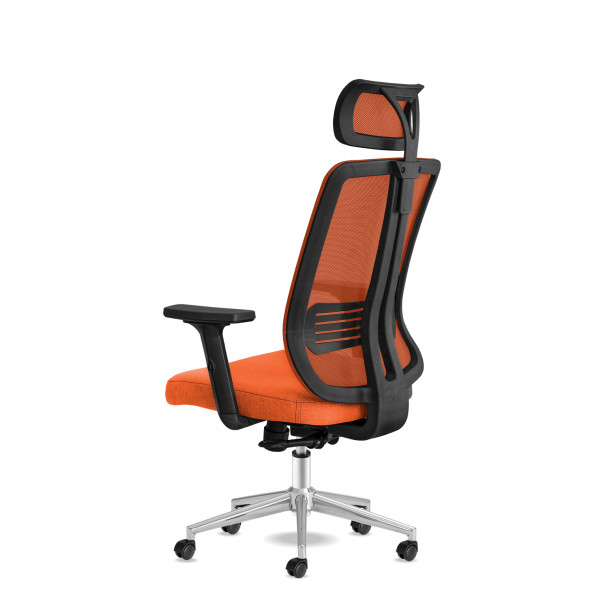 Calitte Yönetici Çalışma Koltuğu - Spark Başlıklı - Turuncu Krom - 4