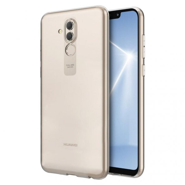 Huawei Mate 20 Lite Kılıf İnce Şeffaf Silikon Kılıf Kamera Korumalı