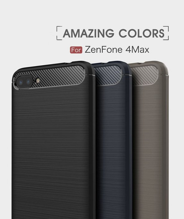 Asus Zenfone 4 Max ZC554KL Kılıf Karbon Fiber Silikon Kapak Kılıf