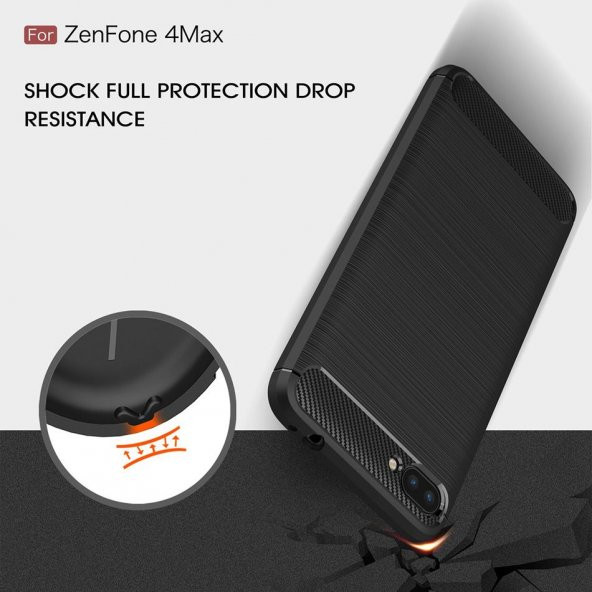 Asus Zenfone 4 Max ZC554KL Kılıf Karbon Fiber Silikon Kapak Kılıf - 8