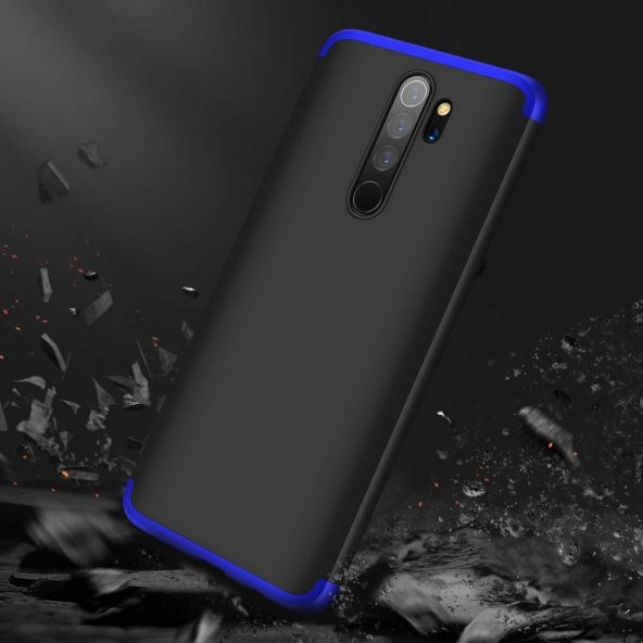 Xiaomi Redmi Note 8 Pro Kılıf Zore Tam Koruma 3 Parça Ays Kapak - 9