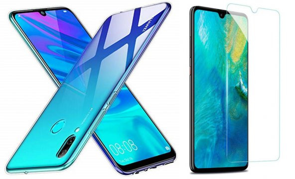 Huawei P Smart 2019 Kılıf Şeffaf Silikon Kılıf + Esnek Nano Cam