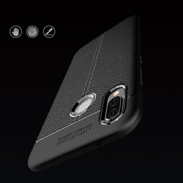 Huawei P20 Lite Kılıf Deri Niss Antişok Silikon Kapak Kılıf - 3