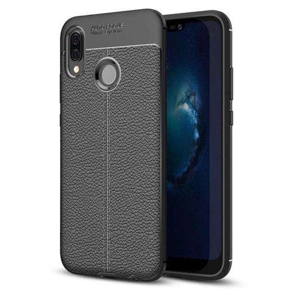 Huawei P20 Lite Kılıf Deri Niss Antişok Silikon Kapak Kılıf - 9