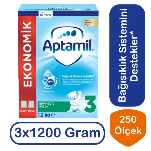 Aptamil Devam Sütü 3 Numara 1200 Gr 3 Lü Paket