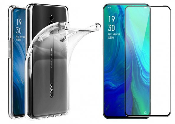 Oppo Reno Zore Silikon Kılıf Kamera Korumalı + 6D Full Nano Cam