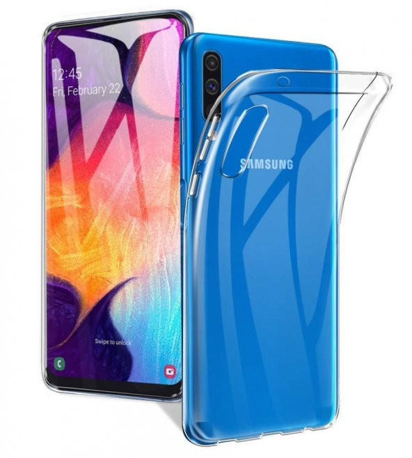 Samsung Galaxy A50 Zore Şeffaf Esnek Silikon Kılıf + Kırılmaz Cam - 3