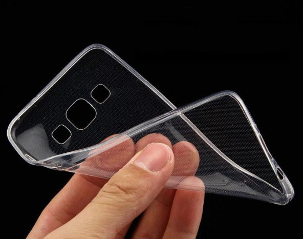 Samsung Galaxy A3 2015 Kılıf Şeffaf Silikon Kılıf + Cam - 3