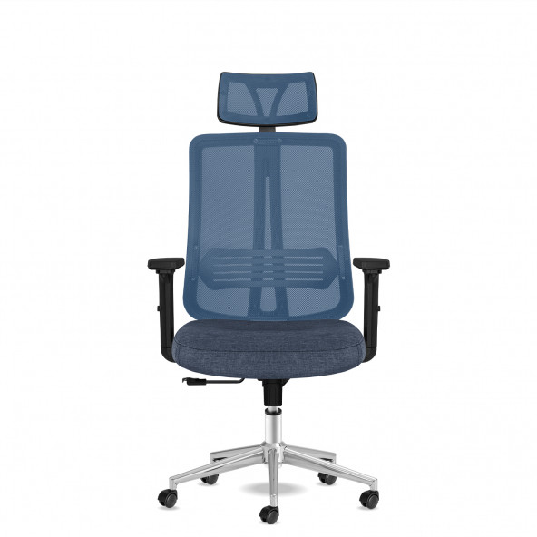 Calitte Yönetici Çalışma Koltuğu - Spark Başlıklı - Mavi Krom - 2