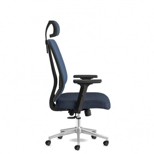 Calitte Yönetici Çalışma Koltuğu - Spark Başlıklı - Mavi Krom - 3