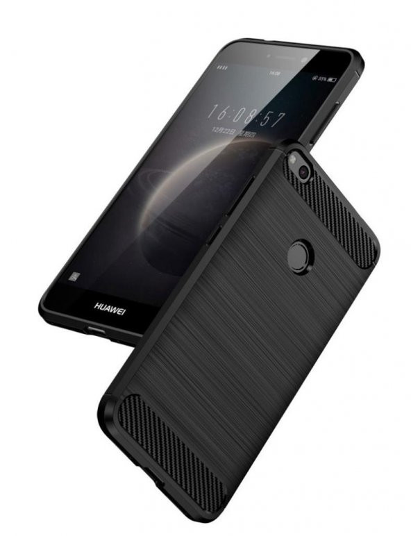 Huawei P9 Lite 2017 Kılıf Karbon Fiber Silikon Kapak + Nano Cam - 5