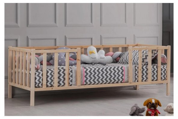 Baby Kinder Sunrise Montessori Doğal Bebek ve Çocuk Karyolası  Doğal Çam 120 x 200