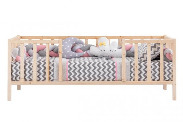 Baby Kinder Sunrise Montessori Doğal Bebek ve Çocuk Karyolası  Doğal Çam 120 x 200 - 2