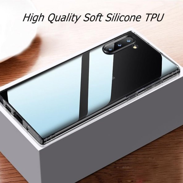 Samsung Galaxy Note 10 Kılıf Zore Şeffaf Silikon Kamera Korumalı - 3