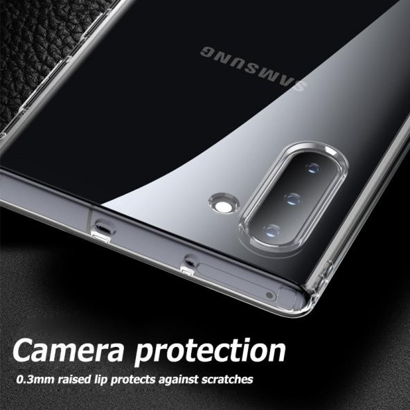 Samsung Galaxy Note 10 Kılıf Zore Şeffaf Silikon Kamera Korumalı - 6