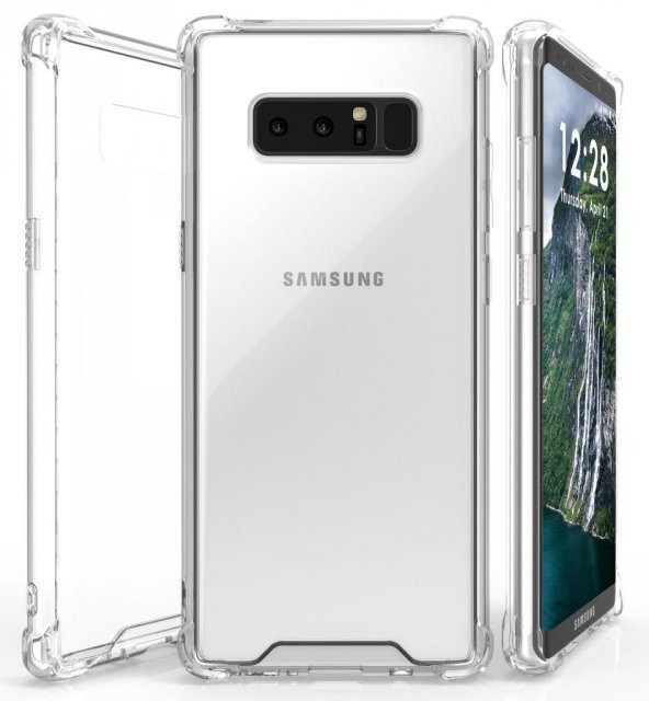 Samsung Galaxy Note 8 Kılıf Kenar Korumalı Şeffaf Antişok Silikon Kılıf