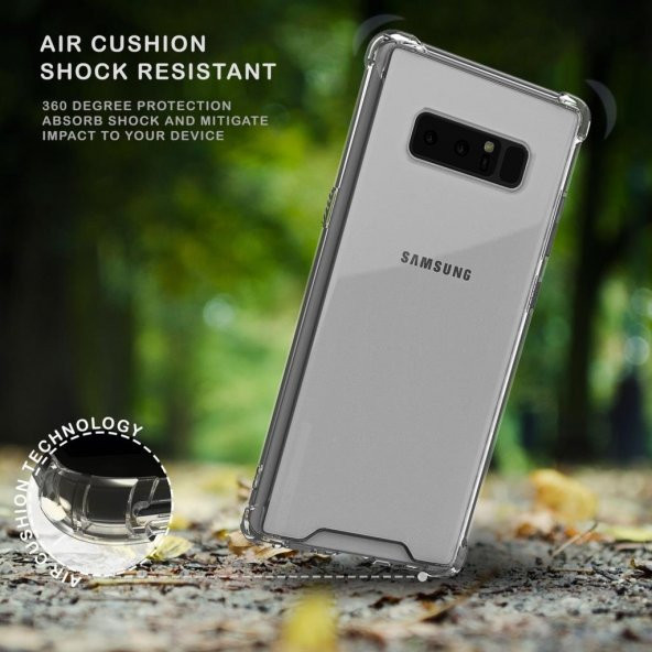 Samsung Galaxy Note 8 Kılıf Kenar Korumalı Şeffaf Antişok Silikon Kılıf - 2