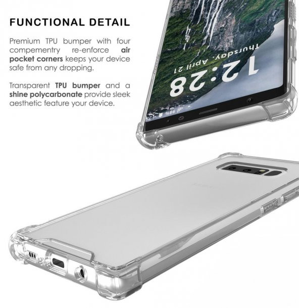 Samsung Galaxy Note 8 Kılıf Kenar Korumalı Şeffaf Antişok Silikon Kılıf - 4