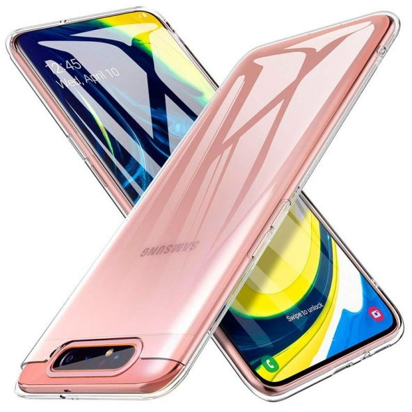 Samsung Galaxy A80 Kılıf Zore Süper Şeffaf Silikon Kılıf