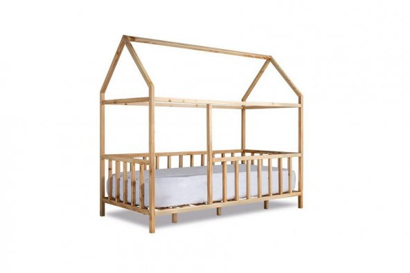 BABY KİNDER ÇATILI DOĞAL MONTESSORİ BEBEK & ÇOCUK KARYOLASI Doğal Çam 80 x 180 - 4