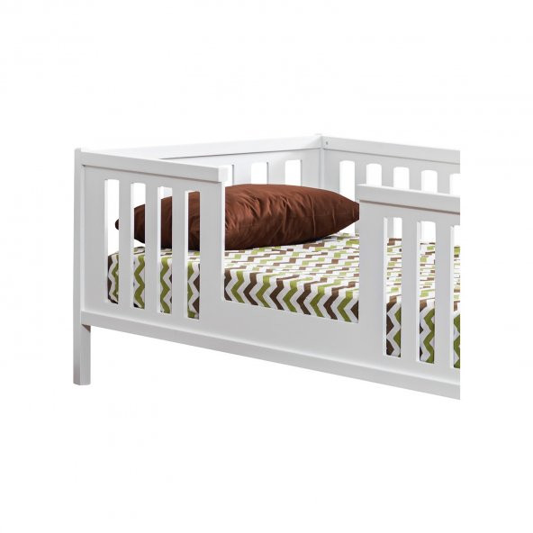 BABY KİNDER STYLE WH. MONTESSORİ BEBEK VE ÇOCUK KARYOLASI  BEYAZ 120 x 200