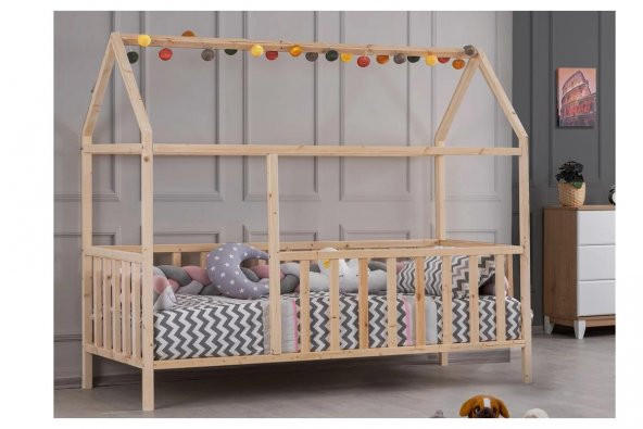 Baby Kinder Crystal Montessori Doğal Bebek ve Çocuk Karyolası  Doğal Çam 80 x 180