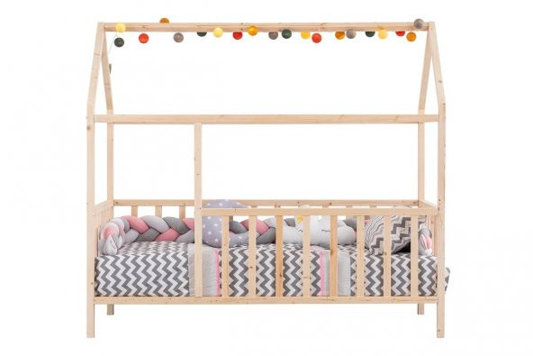 Baby Kinder Crystal Montessori Doğal Bebek ve Çocuk Karyolası  Doğal Çam 120x200 - 2