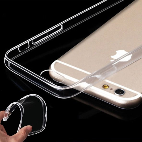 iPhone 6 6S 4.7 İnce şeffaf Silikon Kılıf + Esnek Nano Cam - 3