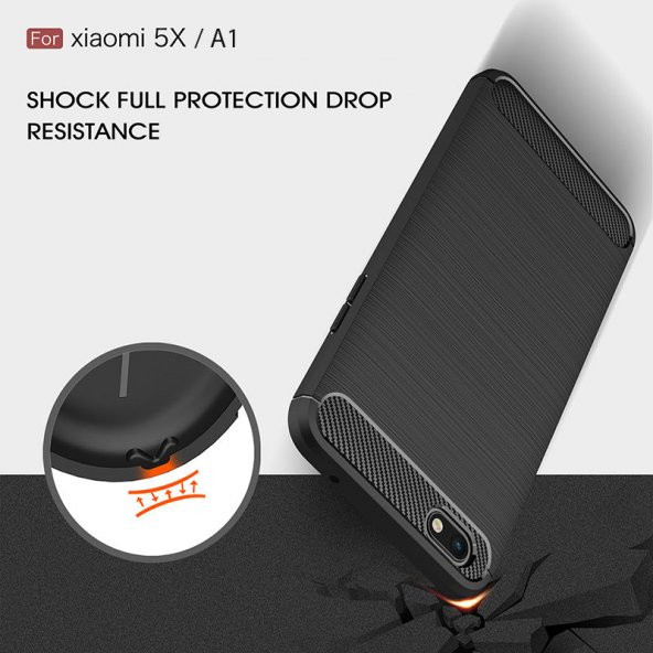 Xiaomi Mi A1 Kılıf Karbon Fiber Silikon Kapak Kılıf + Nano Cam - 3