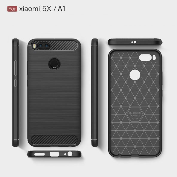 Xiaomi Mi A1 Kılıf Karbon Fiber Silikon Kapak Kılıf + Nano Cam - 5