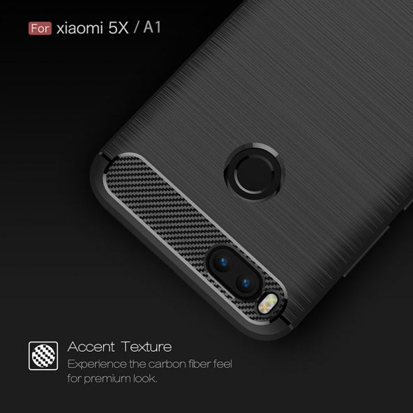 Xiaomi Mi A1 Kılıf Karbon Fiber Silikon Kapak Kılıf + Nano Cam - 6