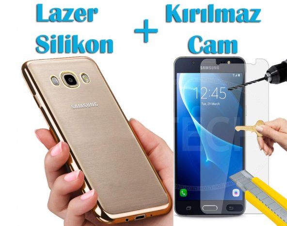 Samsung Galaxy J7 Core Kılıf Lazer Silikon Kılıf + Cam
