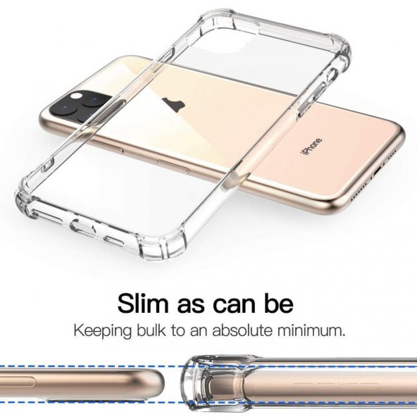 iPhone 11 Pro Max Kılıf Zore Nitro Anti Shock Şeffaf Silikon - 8