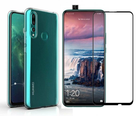 Huawei Y9 Prime 2019 Kılıf Silikon Kamera Koruma + 6D Nano Cam