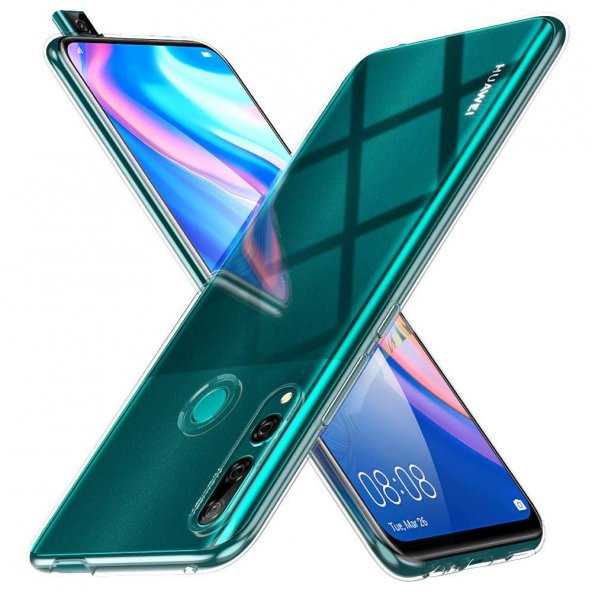 Huawei Y9 Prime 2019 Kılıf Şeffaf Silikon Kılıf Kamera Korumalı