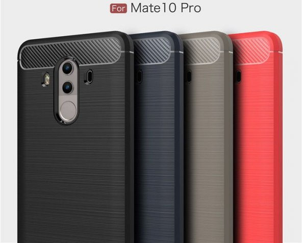 Huawei Mate 10 Pro Kılıf Karbon Silikon Kapak Kılıf + Nano Cam