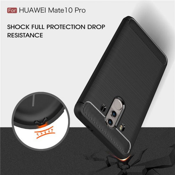Huawei Mate 10 Pro Kılıf Karbon Silikon Kapak Kılıf + Nano Cam - 2